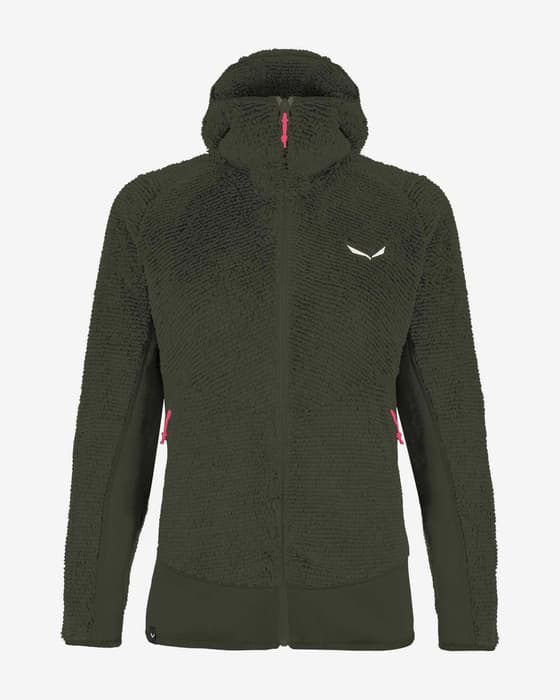 Forro polar con capucha Salewa Tognazza verde abeto mujer