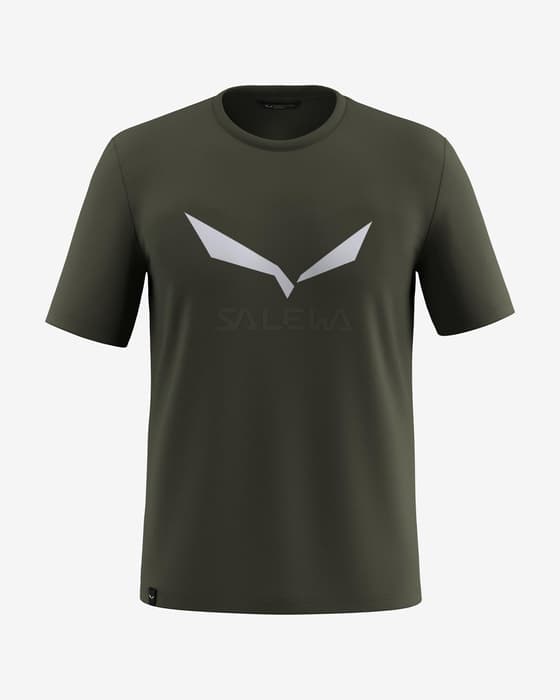 Camiseta Salewa Solid logo Dri-Rel manga corta verde abeto
