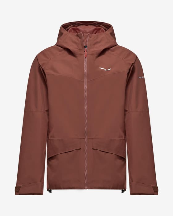 Chaqueta con capucha Salewa Puez GORE-TEX 2L marrón rosado mujer