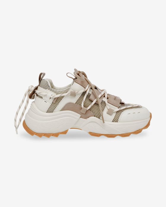 Zapatillas Steve Madden Tazmania blanco mate beige mujer