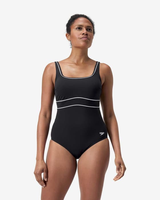 Maillot de bain Speedo Shaping Contoureclipse One Piece noir blanc femme