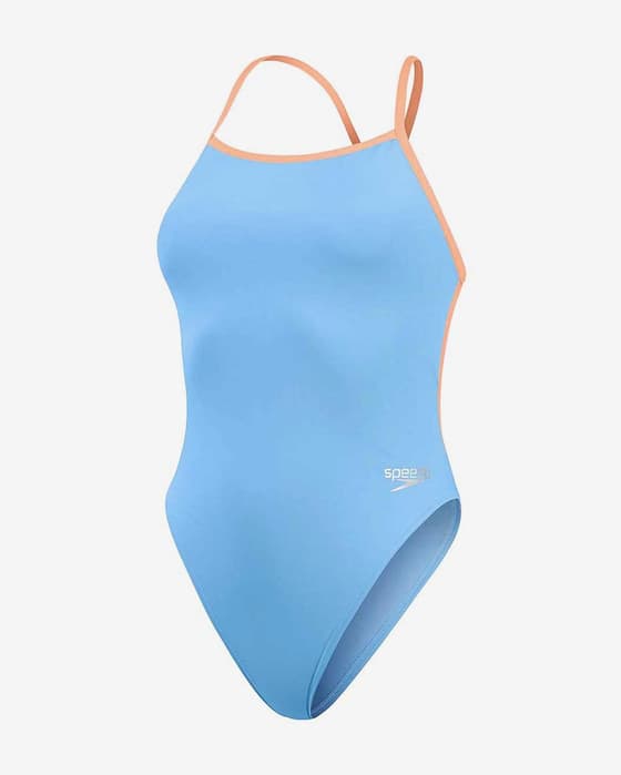 Maillot de bain Speedo Solid VBack bleu clair orange femme