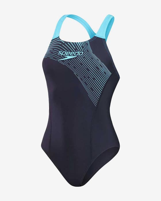Maillot de bain Speedo Medley Logo One Piece bleu marine bleu clair femme