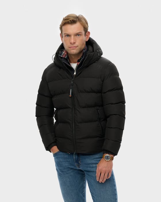 Chaqueta con capucha Superdry Sports Puffer negro intenso