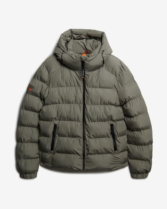 Chaqueta con capucha Superdry Sports Puffer cromo