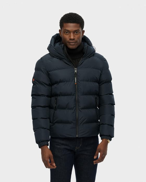 Chaqueta con capucha Superdry Sports Puffer azul océano