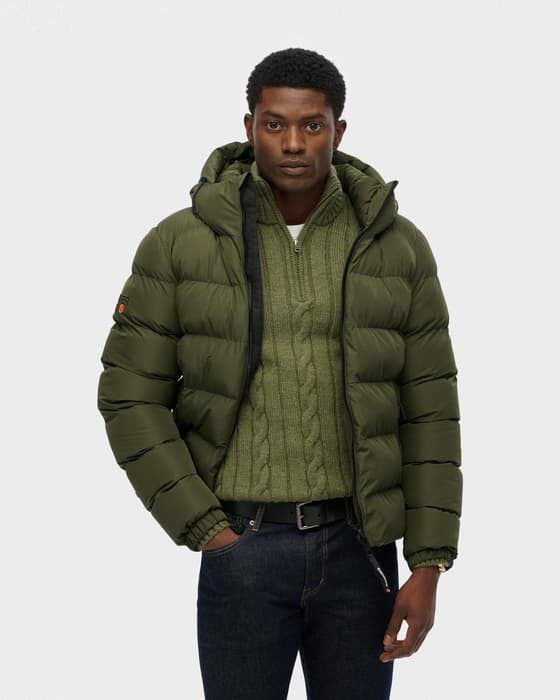 Chaqueta con capucha Superdry Sports Puffer verde abeto