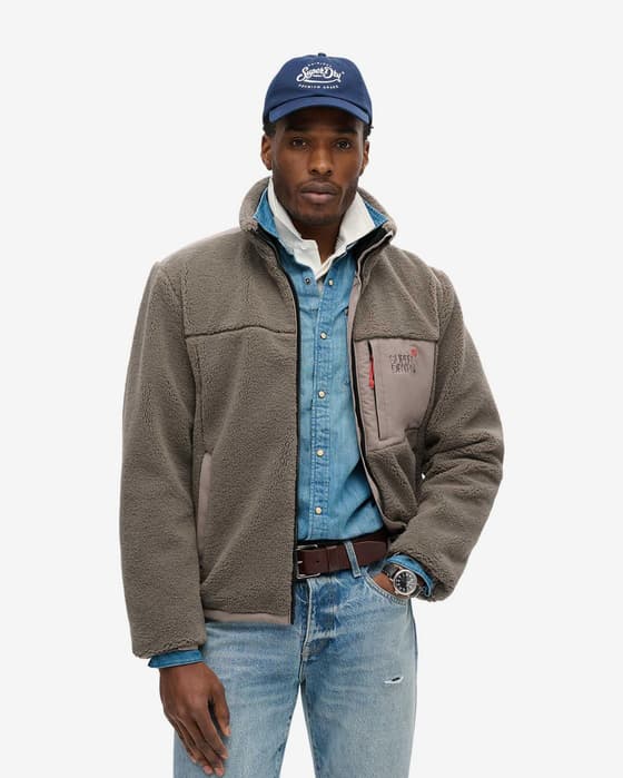Chaqueta Superdry Relaxed Fleece Trekker beige