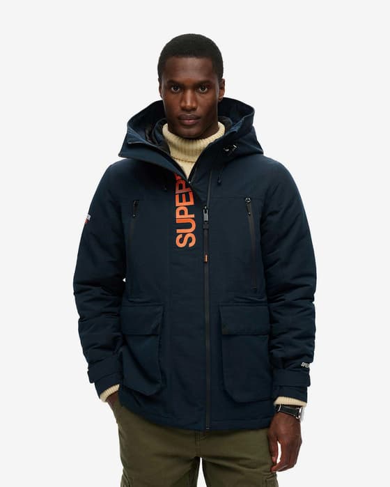 Chaqueta con capucha Superdry Ultimate EMB Windbreaker azul marino