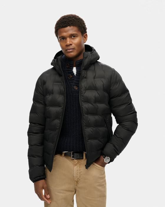 Chaqueta con capucha Superdry Quilted Puffer Coat negro puro