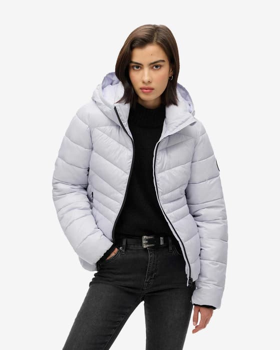 Chaqueta con capucha Superdry Fuji Quilt Padded azul claro mujer