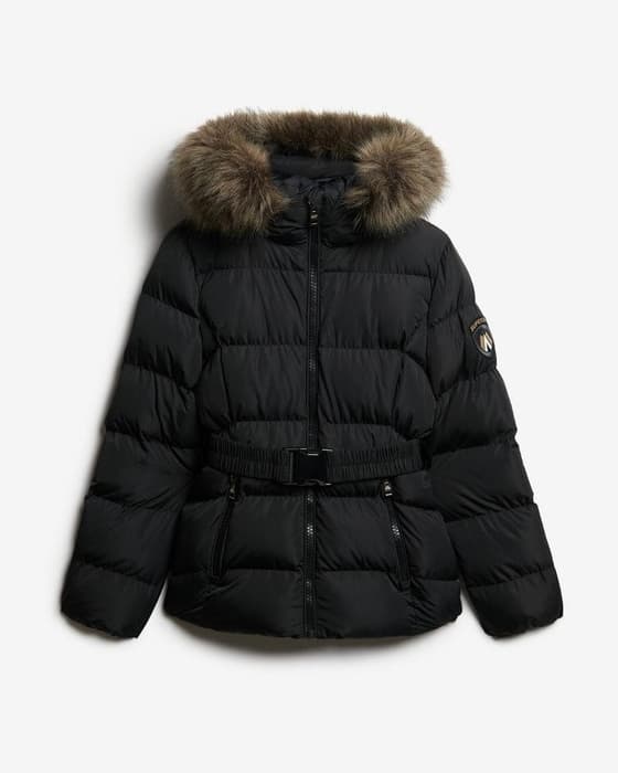 Chaqueta con capucha Superdry Fuji Belted negro mujer