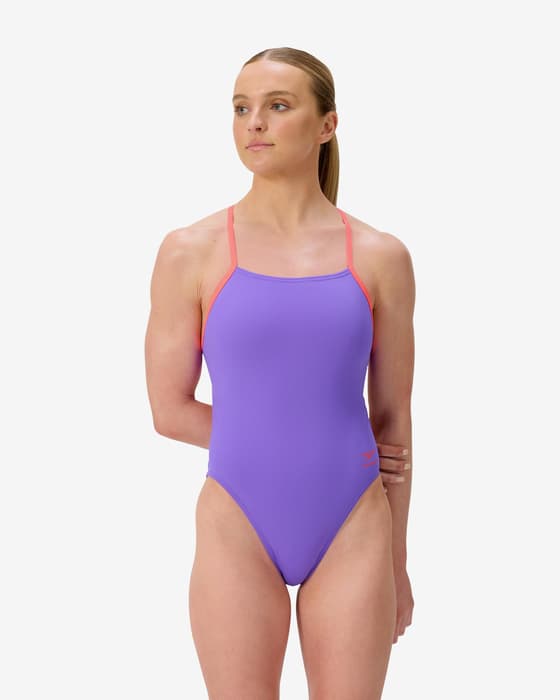 Maillot de bain Speedo Solid Tie Back violet femme