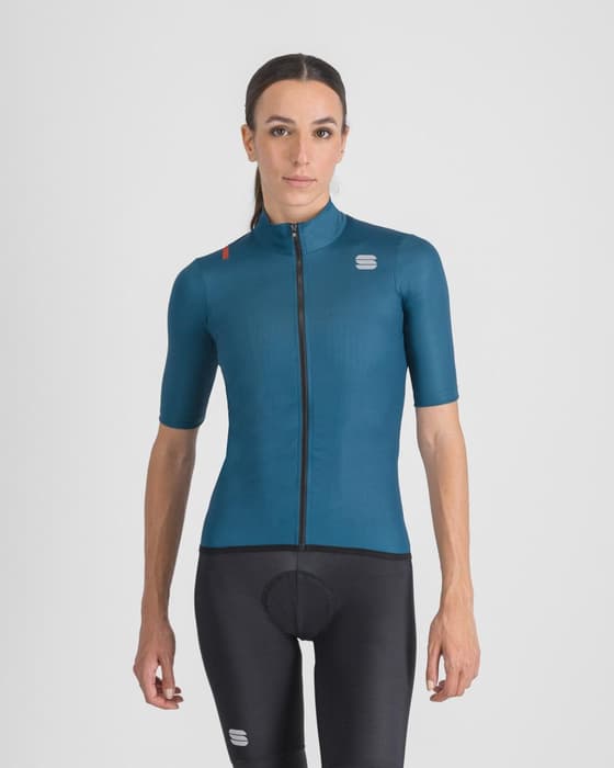 Maillot Sportful Fiandre Light manga corta azul mujer