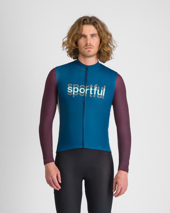 Maillot Sportful Supergiara Logo Thermal manga larga azul lila