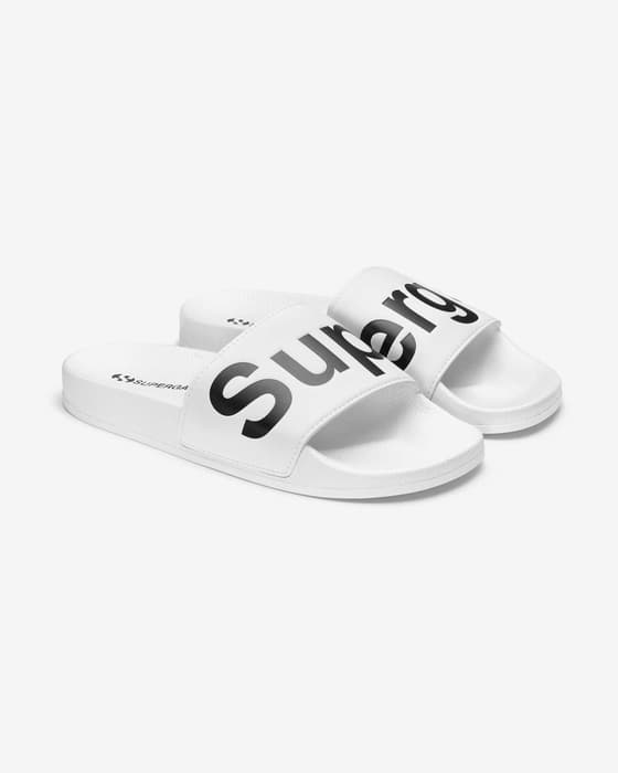 Chanclas Superga Slides blanco negro