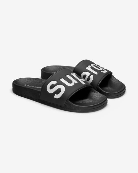 Chanclas Superga Slides negro blanco