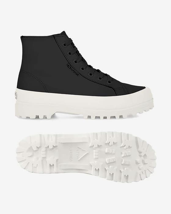 Botas Superga 2341 Alpina Nappa negro blanco