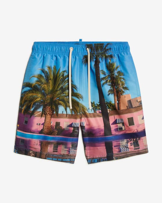Bañador Superdry Photographic 17 Inch azul verde rosa