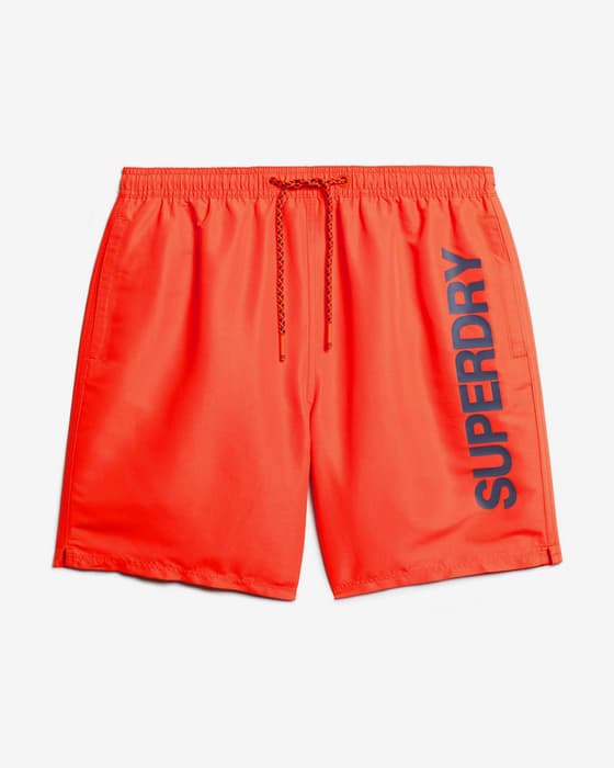Kąpielówki Superdry Sport Graphic 17 cali pomarańczowo-niebieskie