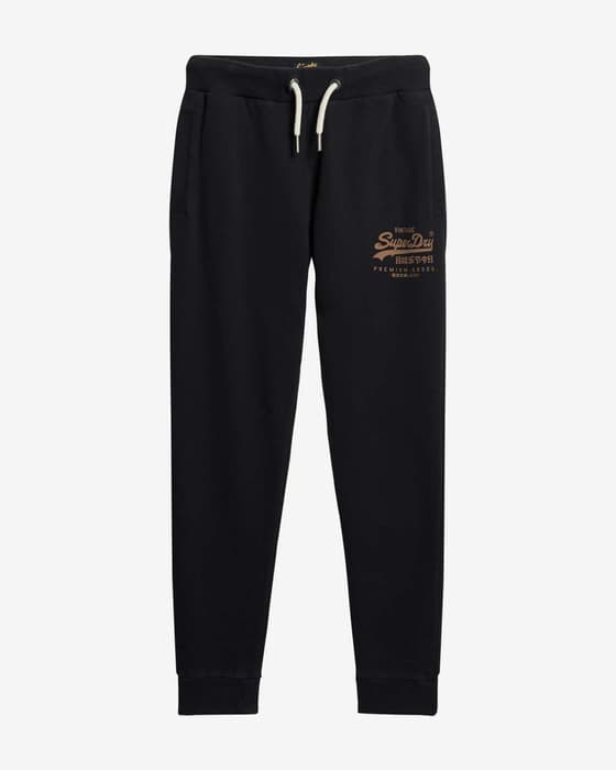 Pantalón largo Superdry Classic Vintage Logo Heritage negro marrón