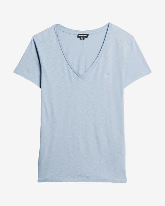 Camiseta Superdry Studios Slub manga corta azul claro mujer
