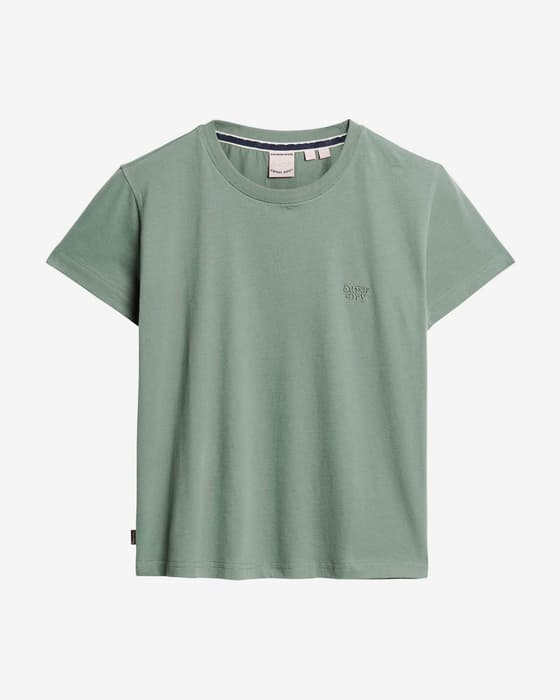 Camiseta Superdry Essential Logo 90s manga corta verde mujer