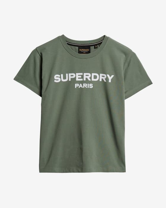 Camiseta Superdry Sport Luxe manga corta verde mujer