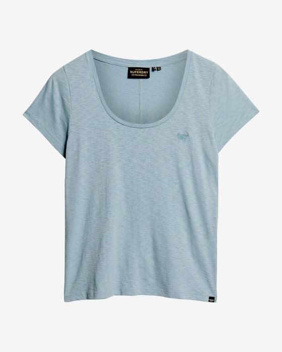 Camiseta Superdry Scoop Neck manga corta azul claro mujer