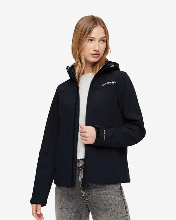 Chaqueta con capucha Superdry Hooded Softshell azul marino mujer