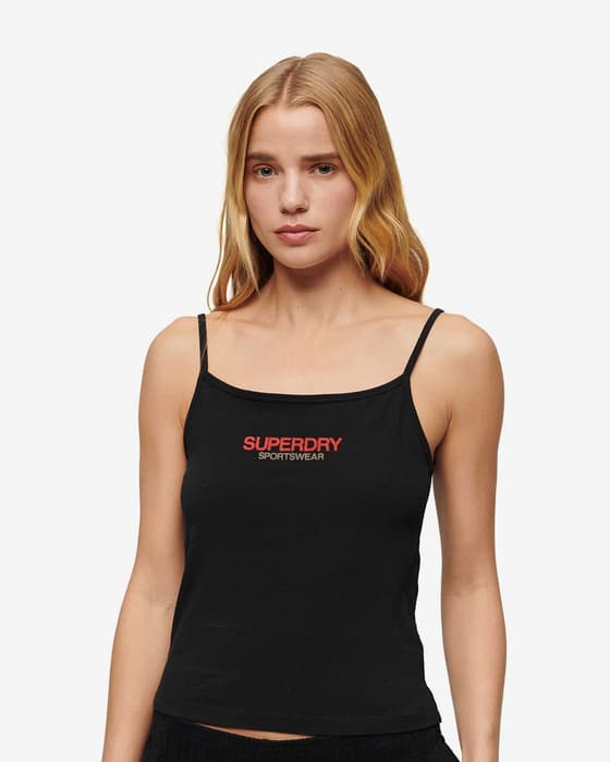 Camiseta Superdry Sportswear Logo tirantes negro mujer
