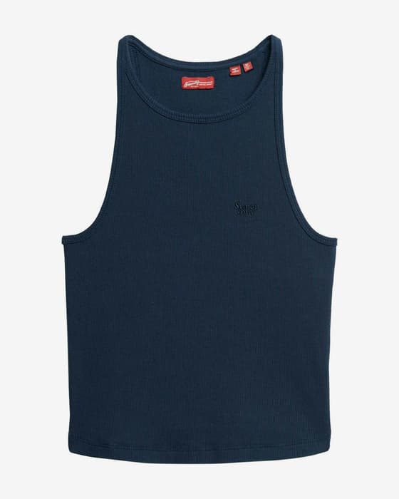 Camiseta Superdry Essential Logo Racer tirantes azul marino mujer