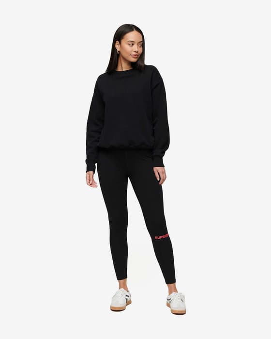 Malla larga Superdry Sportswear Highwaist negro rojo mujer