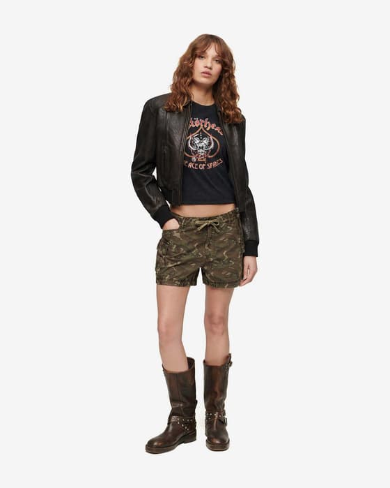 Pantalón corto Superdry Cargo verde caqui beige mujer