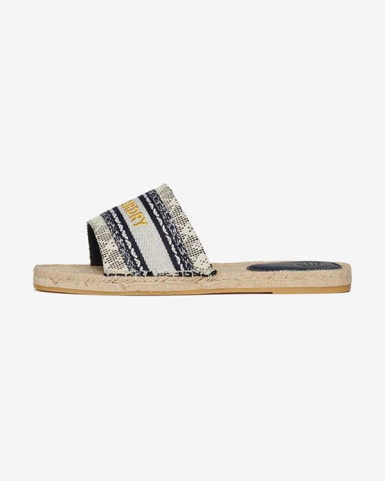 Superdry Overlay Logo Damen Sandalen marineblau/weiß