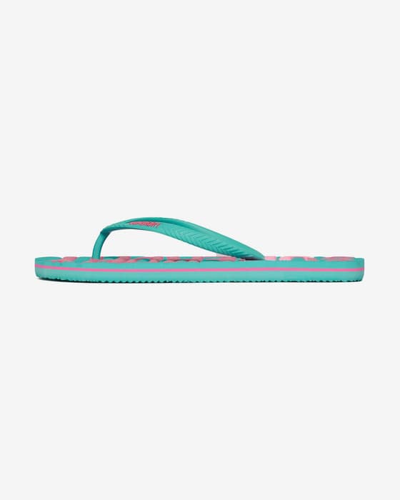 Chanclas Superdry Vintage Vegan Flip azul turquesa rosa mujer