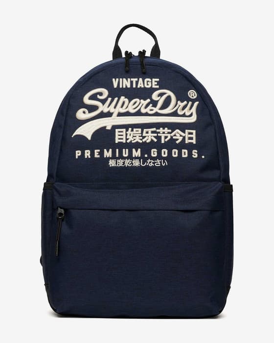 Mochila Superdry Heritage Montana 18L azul marino blanco
