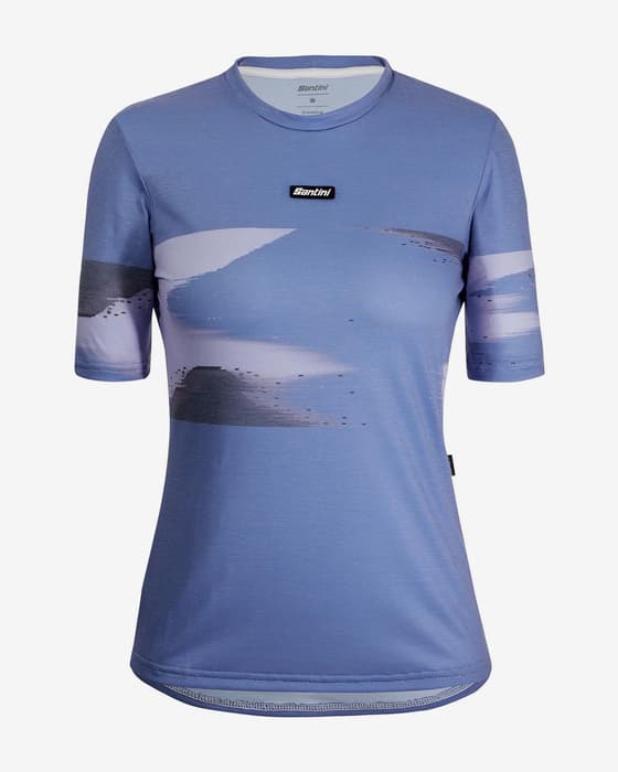 Camiseta Santini Watt manga corta azul turquesa mujer