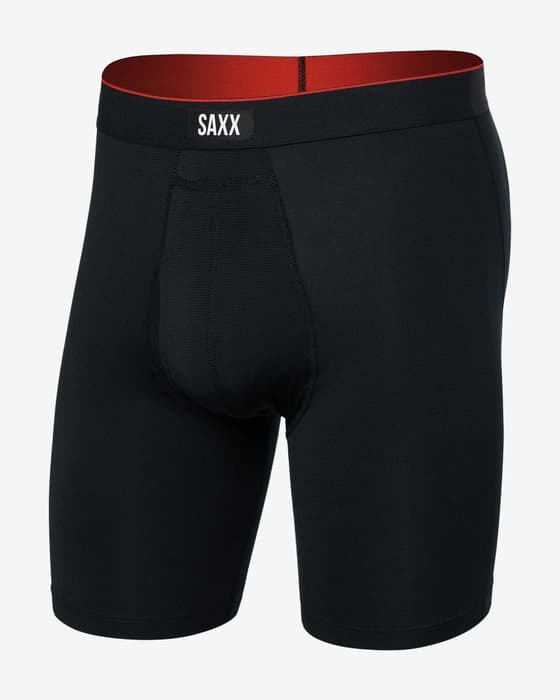 SAXX Multi-Sport Mesh Long Boxershorts pechschwarz