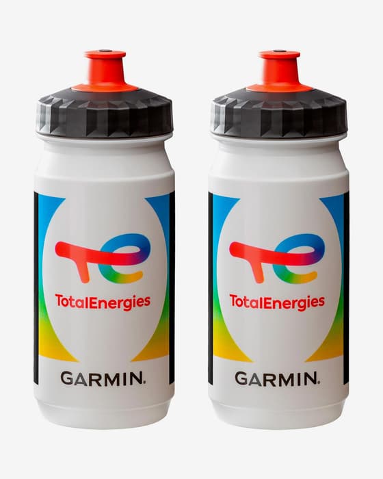 Bidón Tacx Daiya TotalEnergies 2025 550 ml blanco rojo ( 2 unidades)