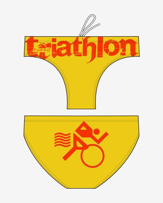 Maillot de bain de waterpolo Turbo Triathlon Basic jaune orange 