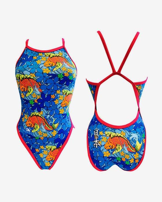 Maillot de bain Turbo Japan Vibes Revolution bretelles fines bleu femme