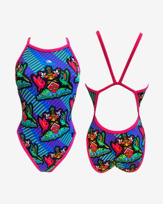 Maillot de bain Turbo Emblem Revolution bretelles fines bleu