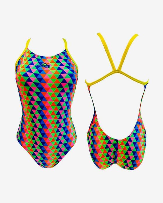 Maillot de bain Turbo Tridimension Pro-Racer bretelles fines jaune femme