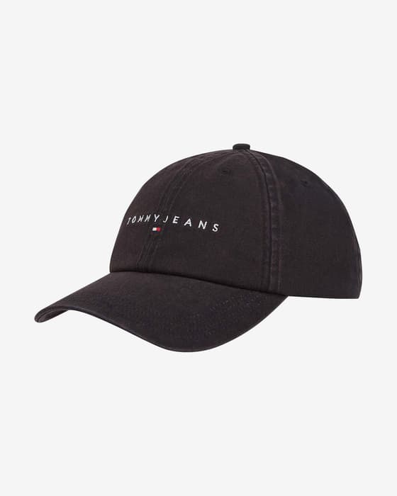 Boné Tommy Jeans Linear Logo Cap preto puro mulher