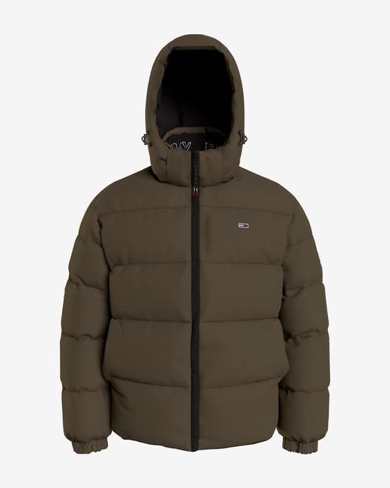 Chaqueta con capucha Tommy Jeans Essential Nebraska marrón