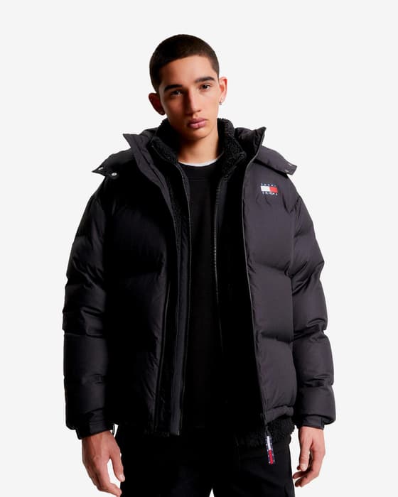 Chaqueta con capucha Tommy Jeans Hero Alaska Protect negro