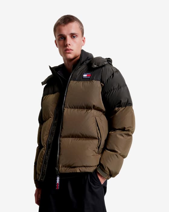 Chaqueta con capucha Tommy Jeans Hero Alaska ColorBlock negro marrón