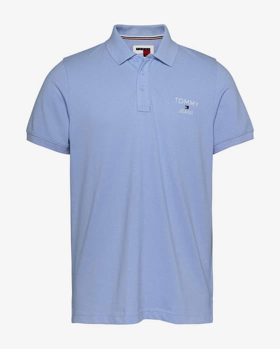 Polo Tommy Jeans Corp Logo manga corta azul claro