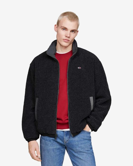 Chaqueta Tommy Jeans Reversible Teddy negro puro